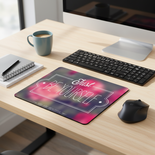 Just Be Yourself Thick Mouse Pad With Inspirational Quote