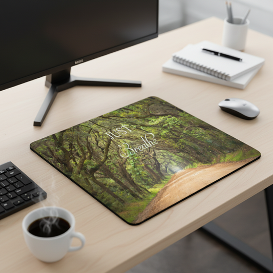 Just Breathe Dirt Road Thick Mouse Pad Forest Path Trail