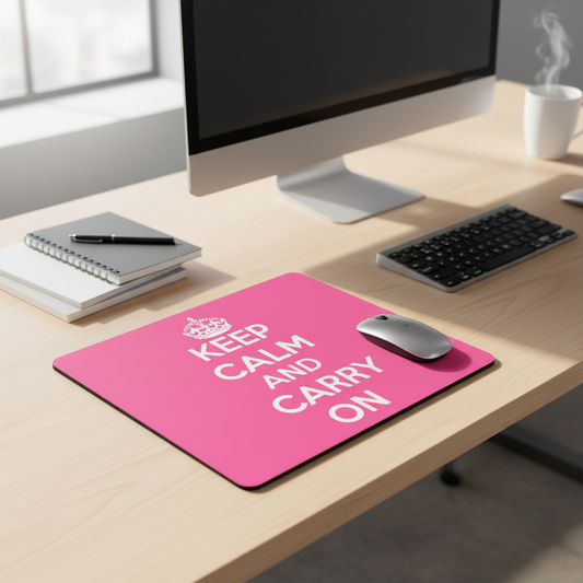 Keep Calm Pink Thick Cushioned Mouse Pad Carry On Desk Mat