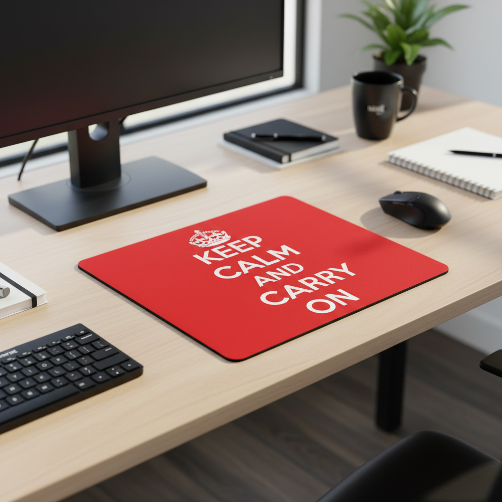 Keep Calm Red Thick Mouse Pad Desk Mat For Gaming Pro