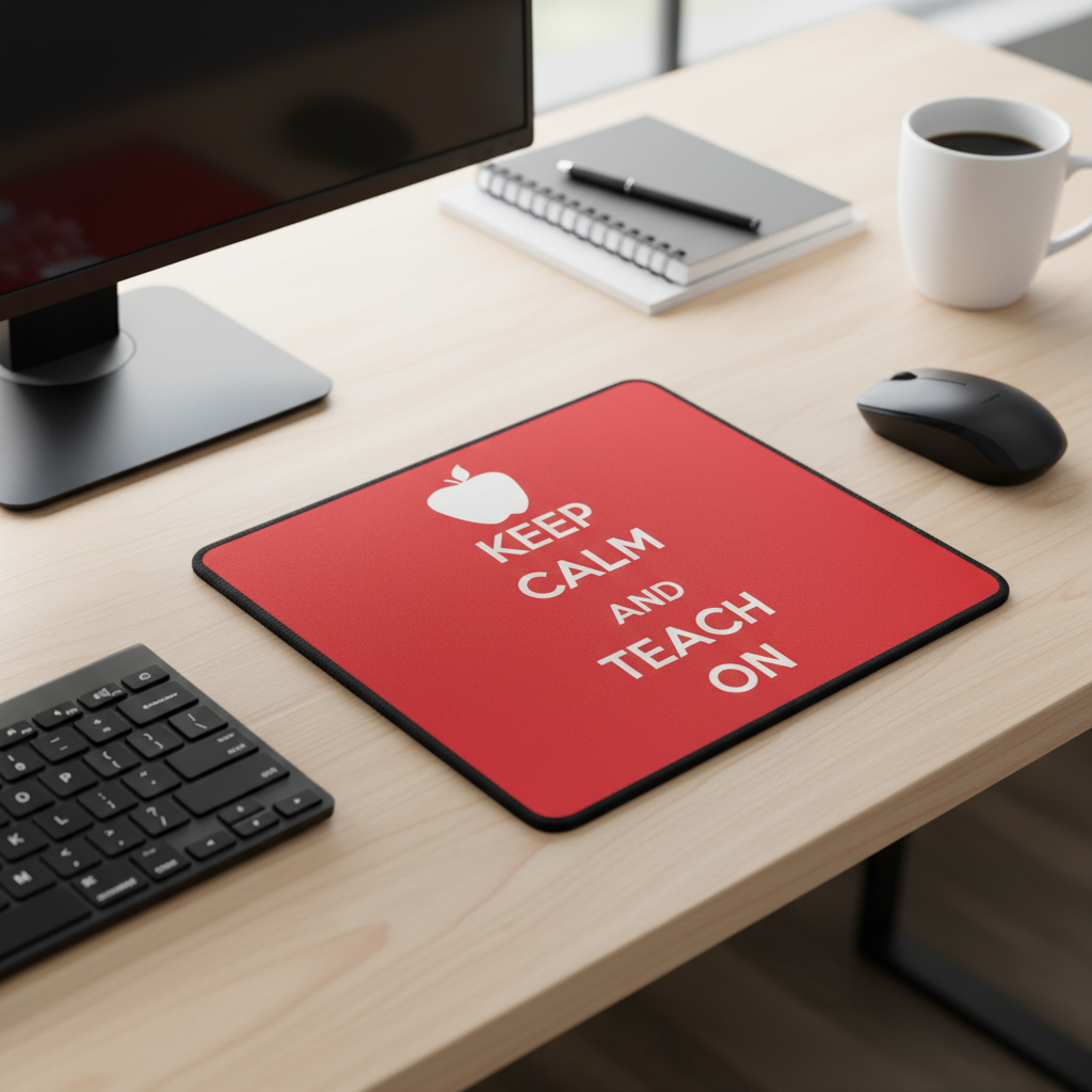 Keep Calm And Teach On Thick Mouse Pad For Teachers