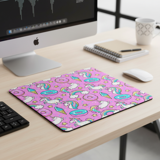 Magical Sweets Unicorn Cats Donuts Thick Mouse Pad
