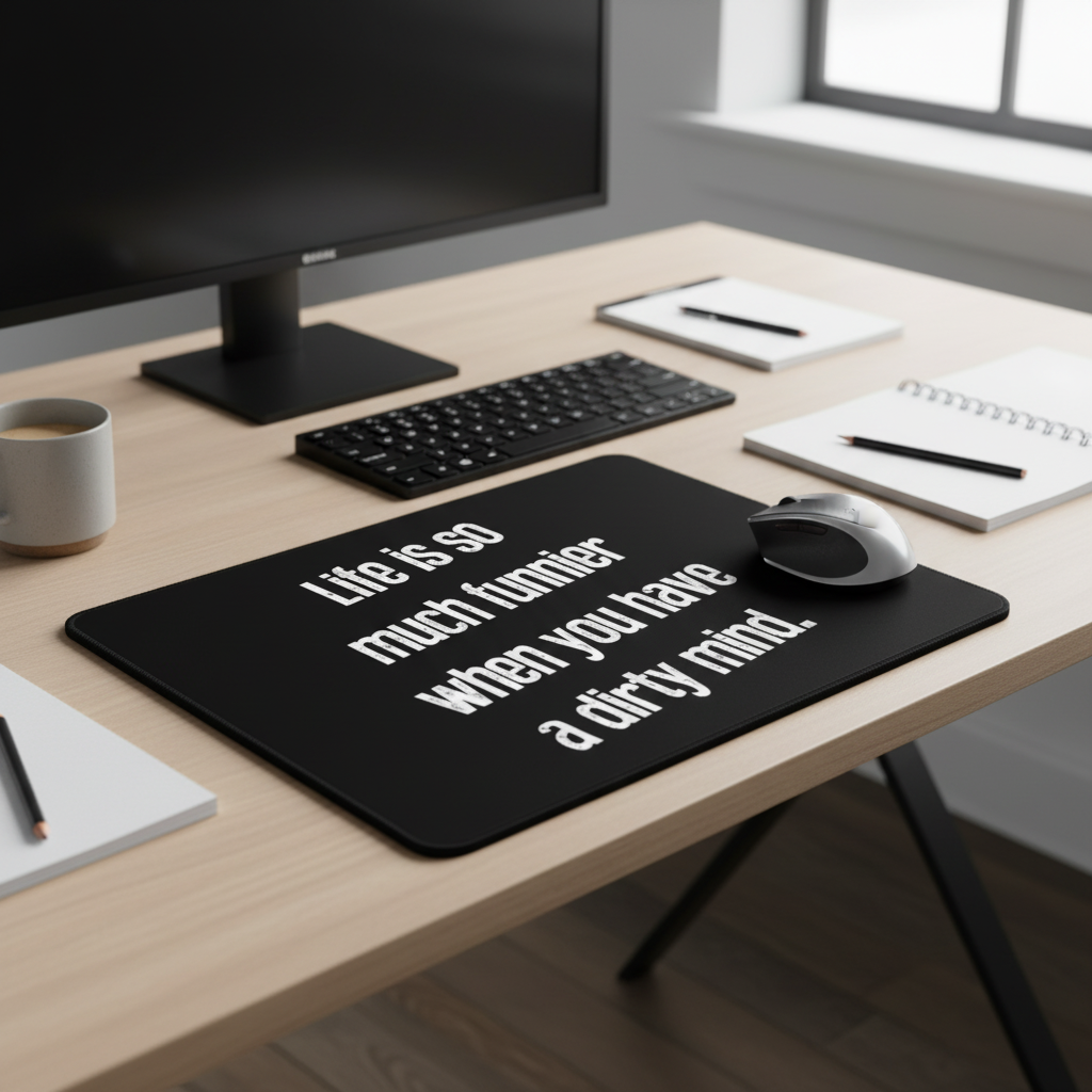 Life Is Much Funnier With A Dirty Mind Thick Mouse Pad