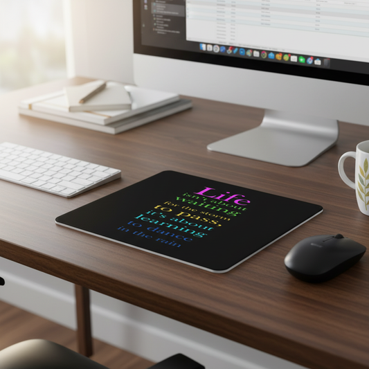 Life Is Not About Waiting Thick Rainbow Mouse Pad Desk Mat