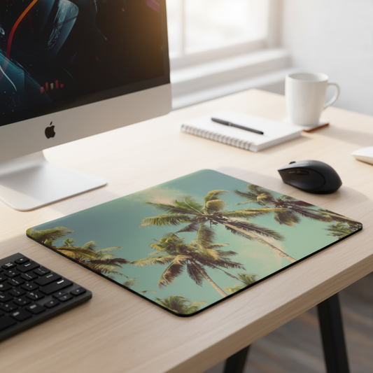 Palm Trees Vintage Filter Thick Mouse Pad For Desks
