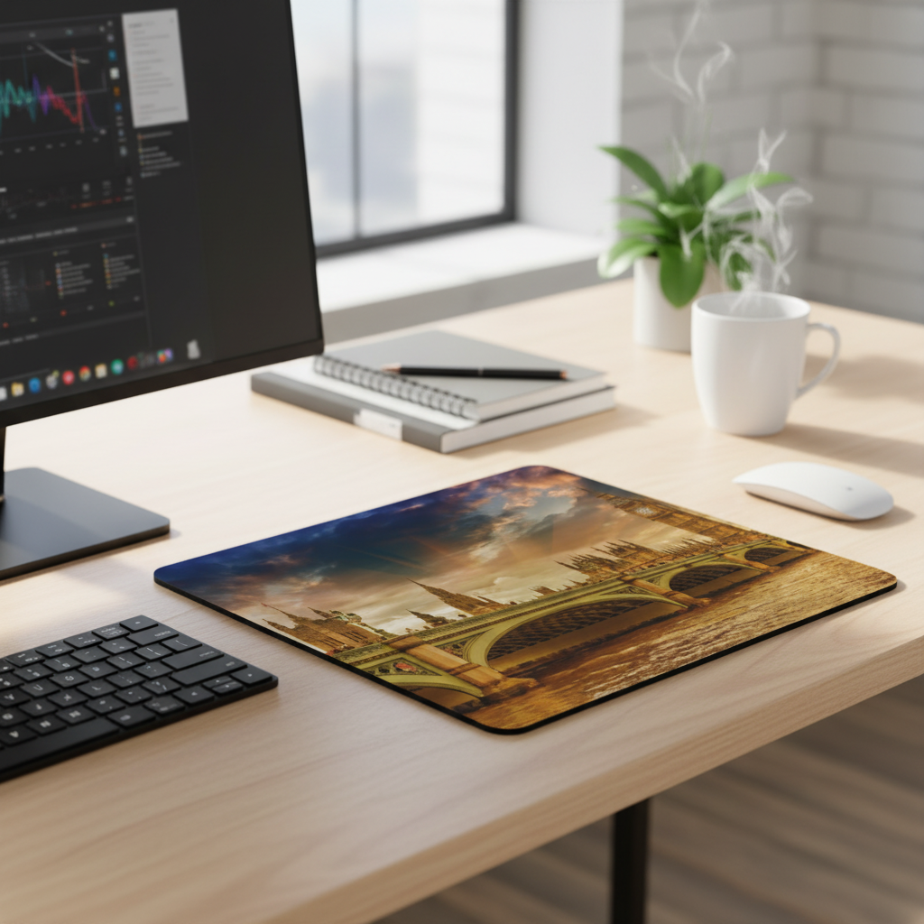 London Night Big Ben Thick Mouse Pad For Desk Daily Use