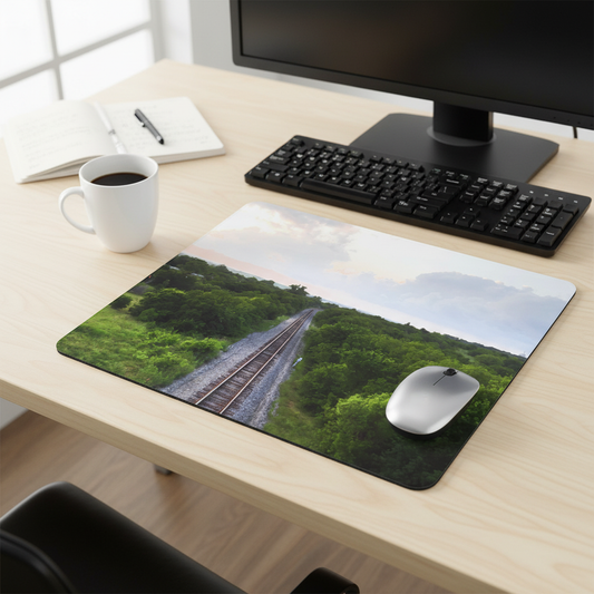 Lonely Train Tracks Thick Mouse Pad Cushioned Desk Mat