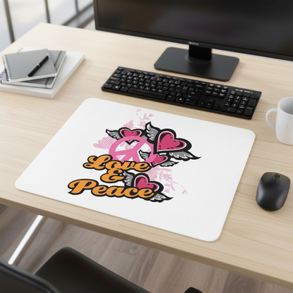 Love And Peace Thick Mouse Pad Cushioned Desk Accessory