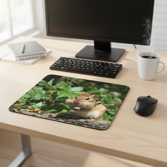 Mouthfull Chipmunk Thick Mouse Pad for Desk Comfort