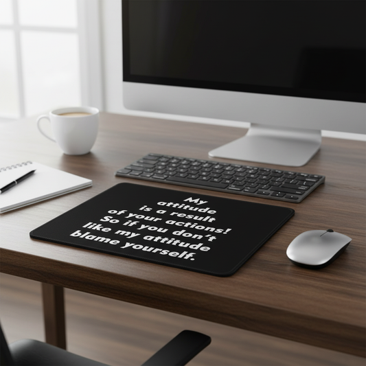 My Attitude Is a Result of Your Actions Thick Mouse Pad