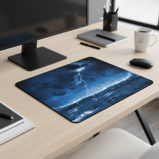 Ocean Storm Lightning Bolt Thick Mouse Pad For Gaming