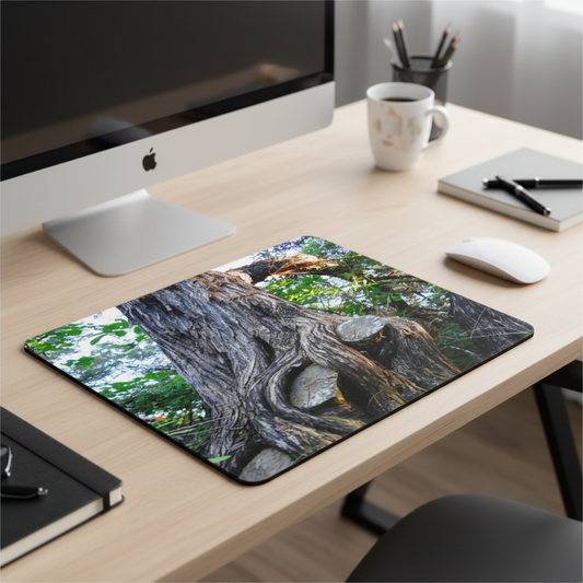 Old Tree With Roots Thick Mouse Pad Natural Rustic Desk Mat