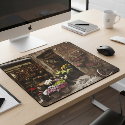 Old Tuscan Flower Shop Thick Mouse Pad With Rustic Charm