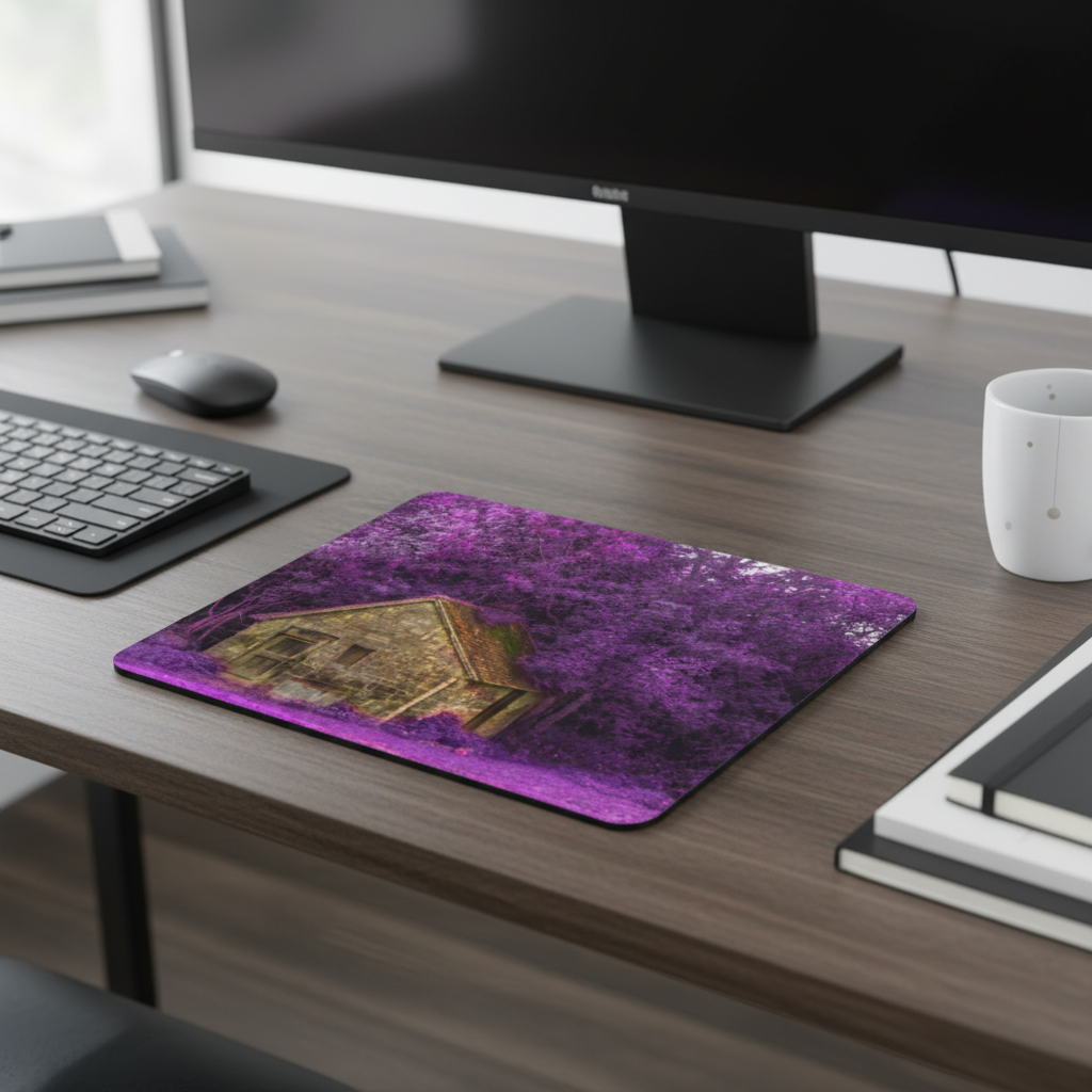 Old Stone Cabin In The Forest Autumn Thick Mouse Pad