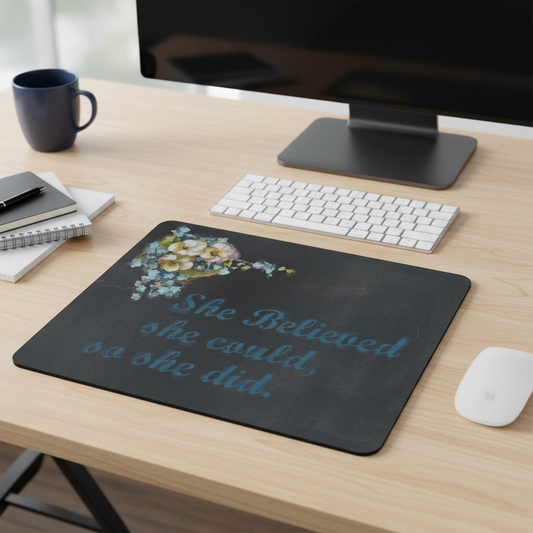 She Believed She Could So She Did Quote Chalk Mouse Pad
