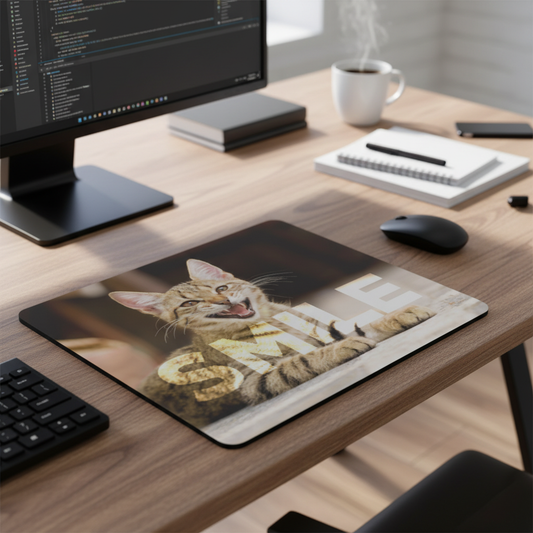Smiling Cat Thick Mouse Pad Large Desk Mat For Comfort