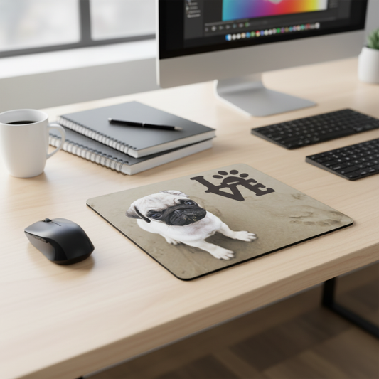 Pug Love Thick Mouse Pad Cushion Desk Mat For Pug Lovers