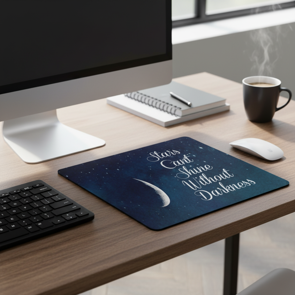 Stars Cannot Shine Without Darkness Thick Mouse Pad