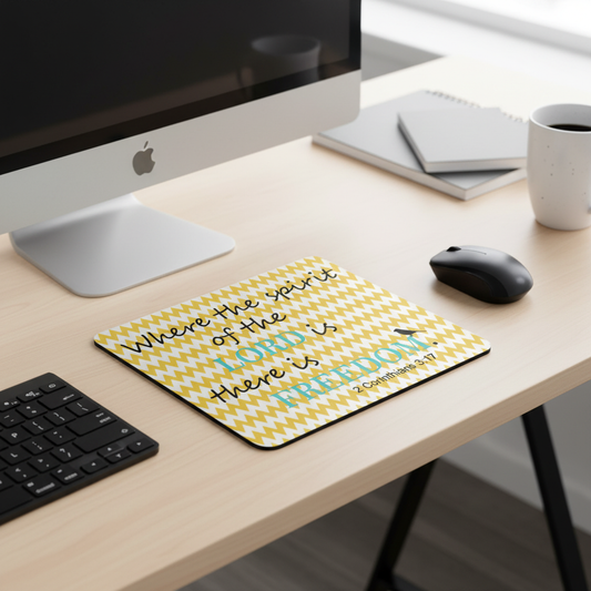 Religious 2 Corinthians 3 17 Thick Mouse Pad With Scripture