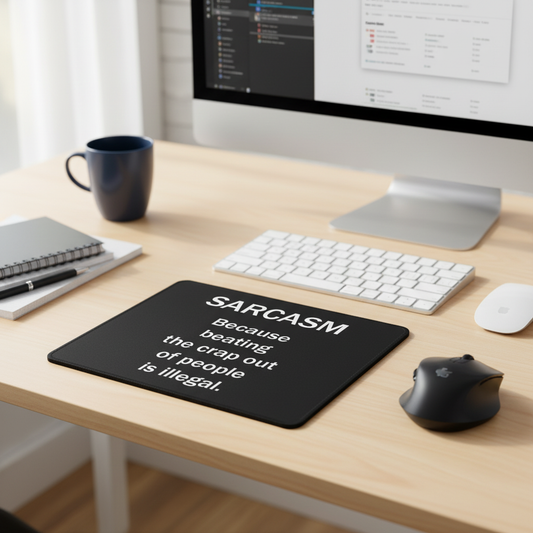 Sarcasm Beating The Crap Out Of People Is Illegal Mouse Pad