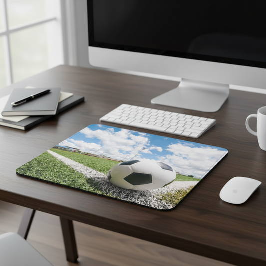 Soccer Ball on Field Thick Mouse Pad for Desk Comfort