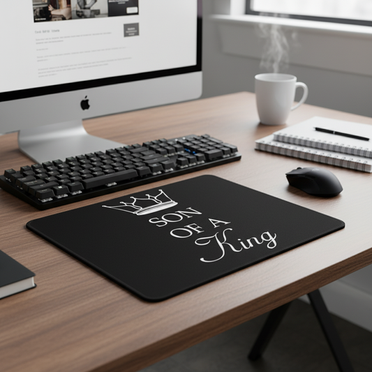 Son of a King Thick Mouse Pad Crown Design Desk Accessory