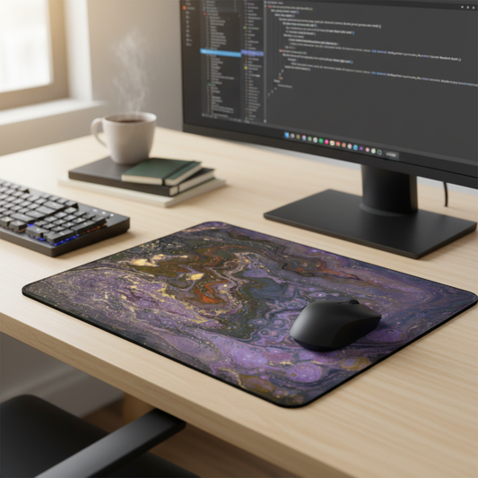Purple Gold Gem Thick Mouse Pad Cushion Desk Mat Large