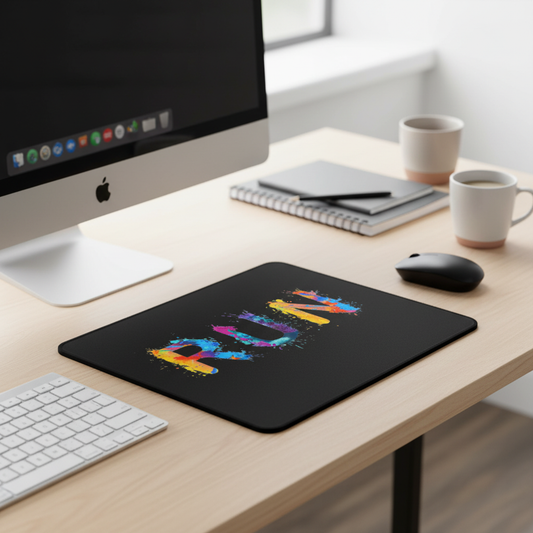 Run Paint Splattered Thick Gaming Mouse Pad Non Slip