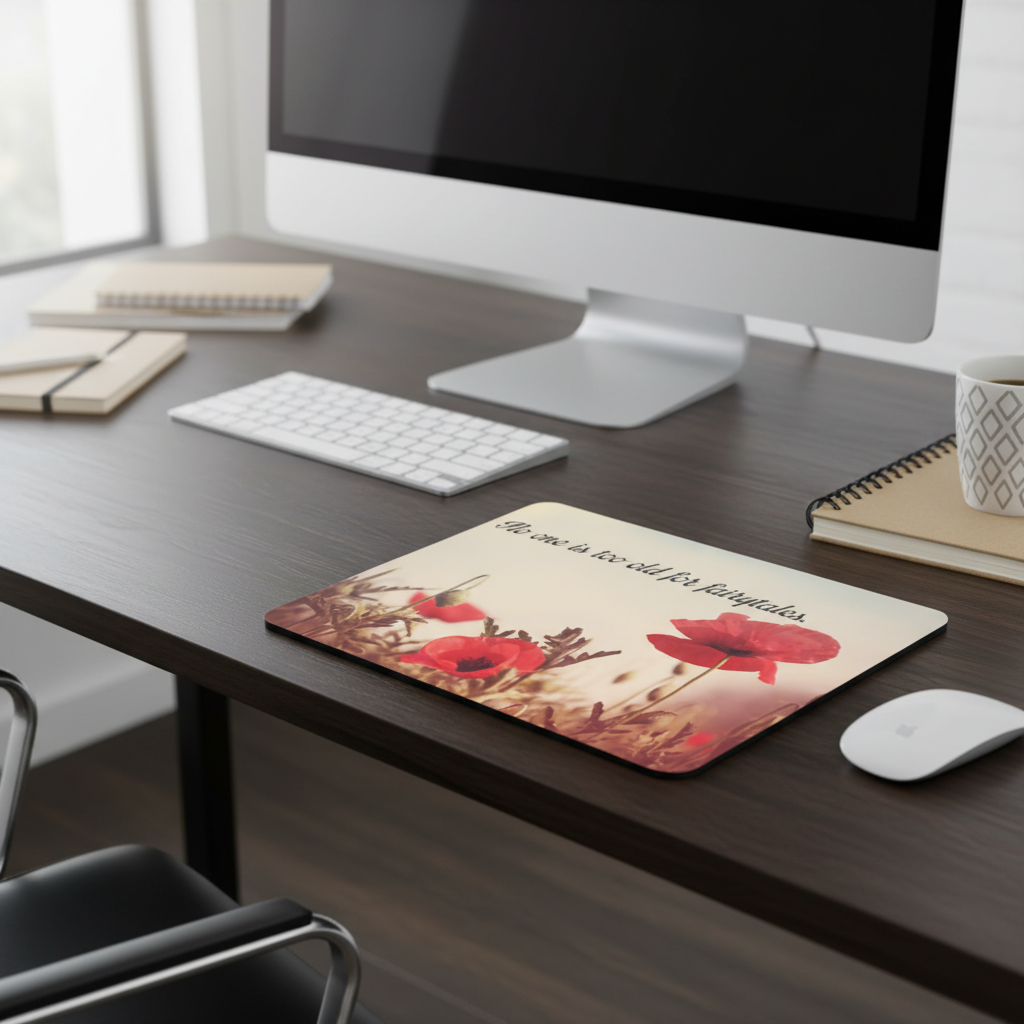 Vintage Fairytales Quote Thick Mouse Pad Desk Decor
