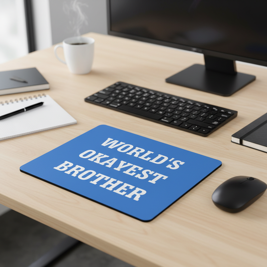 Worlds Okayest Brother Thick Mouse Pad Desk Mat For Office