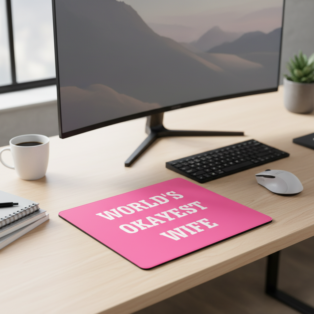 Worlds Okayest Wife Thick Mouse Pad For Fun Desk Use
