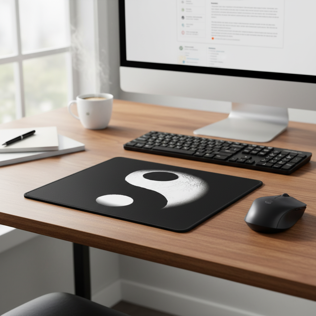 Yin Yang Symbol Thick Mouse Pad For Precise Cursor Control