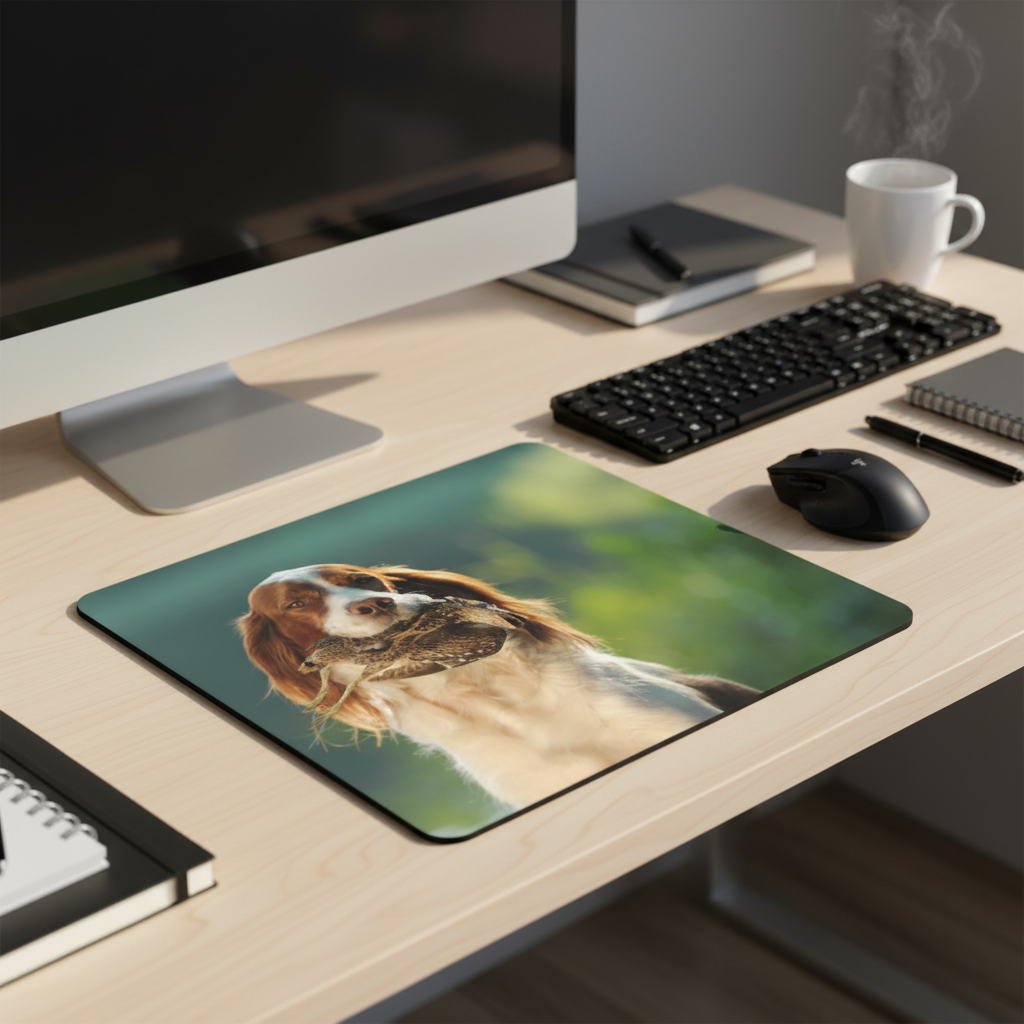 Ultra Thick Desk Mat With Hunting Dog And Duck Image