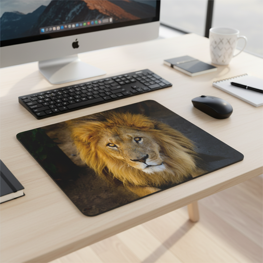 Upclose Lion Thick Mouse Pad Cushioned Desk Mat For Focus