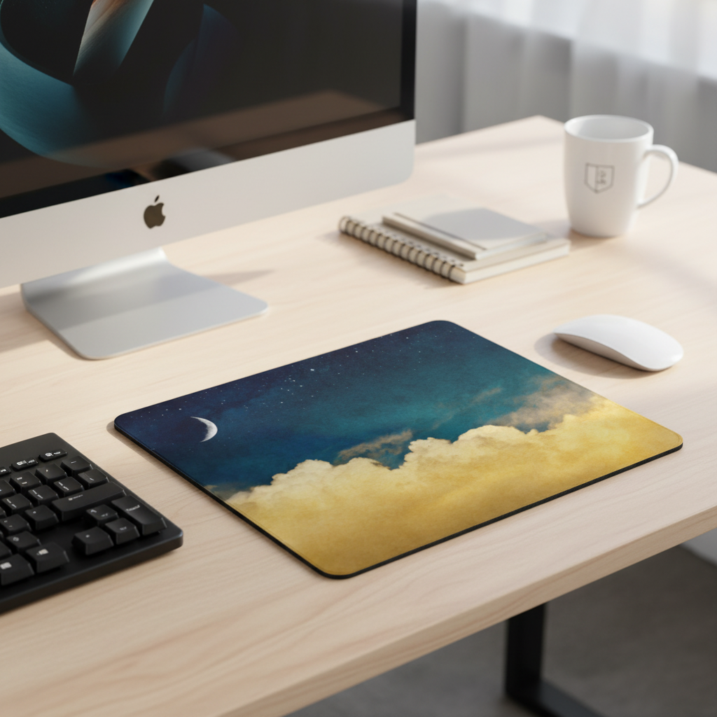 Vintage Night Sky Thick Mouse Pad With Cushioned Surface