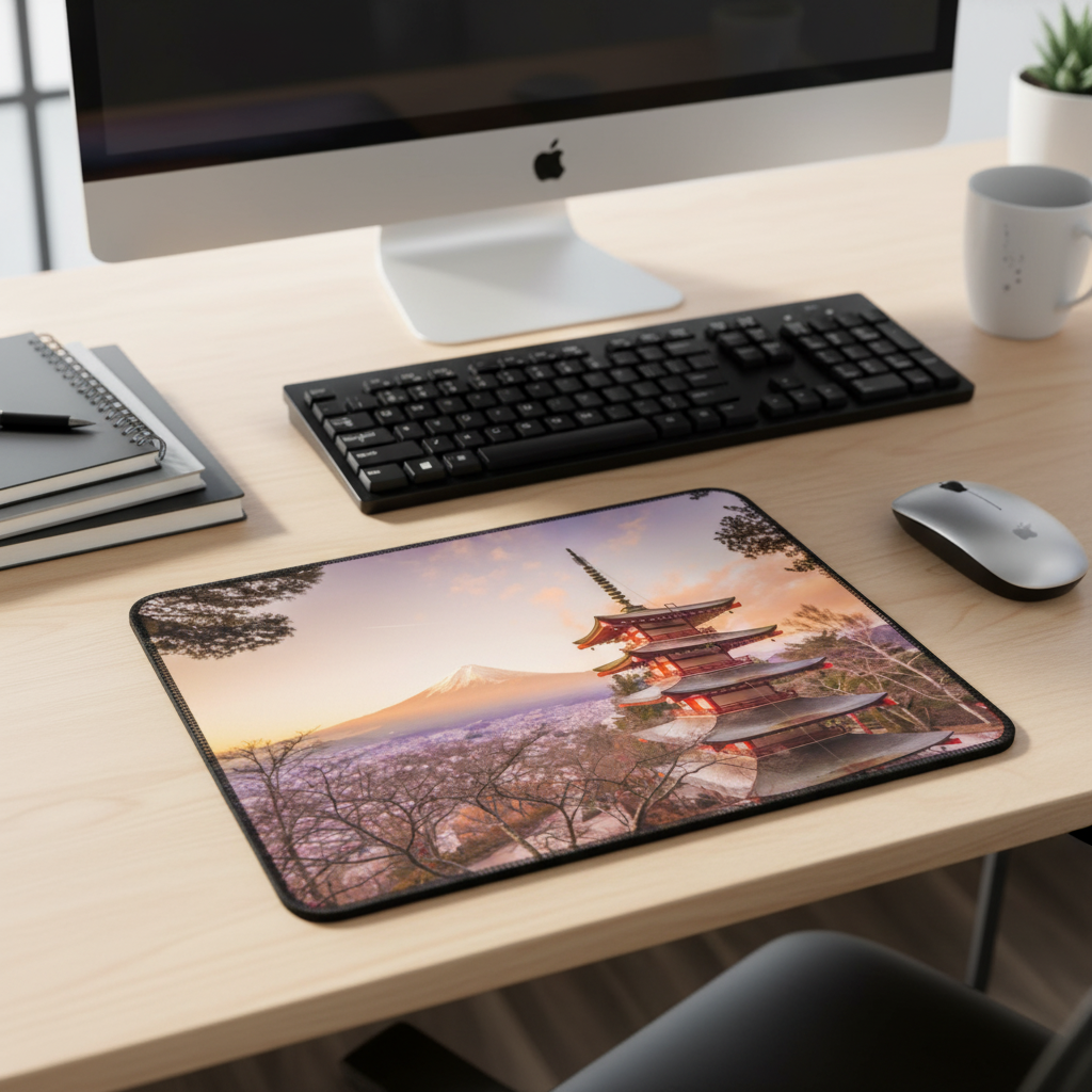 Tokyo Mount Fuji Thick Mouse Pad Scenic Pagoda View