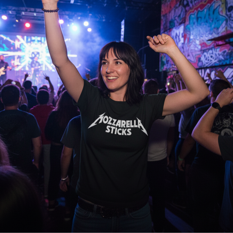 Mozzarella Sticks Unisex Graphic Tee Short Sleeve Black