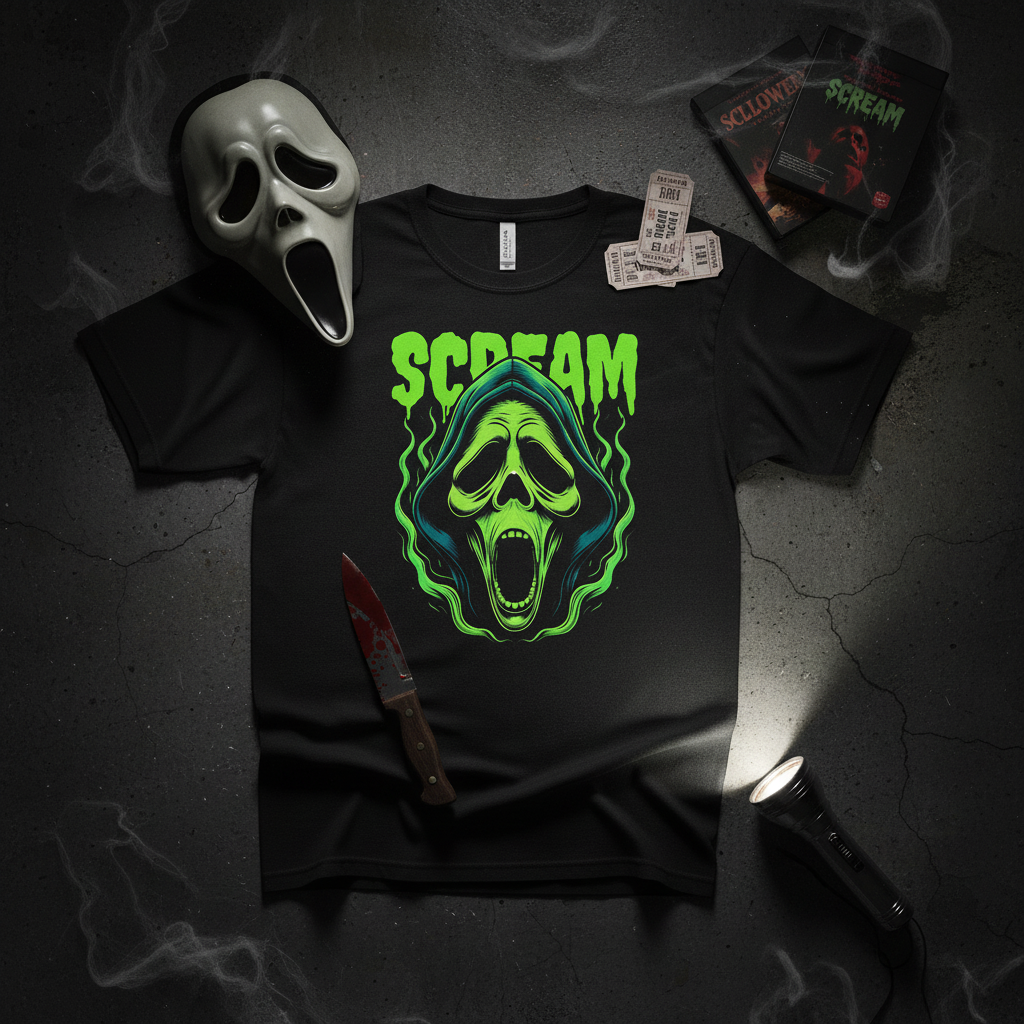 Ghostface Horror Neon Scream Unisex Graphic T Shirt