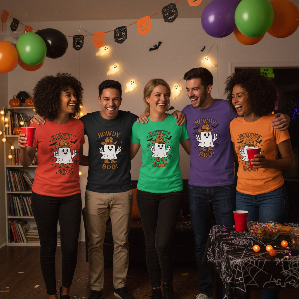 Howdy Boo Unisex T Shirt Halloween Graphic Tee For All