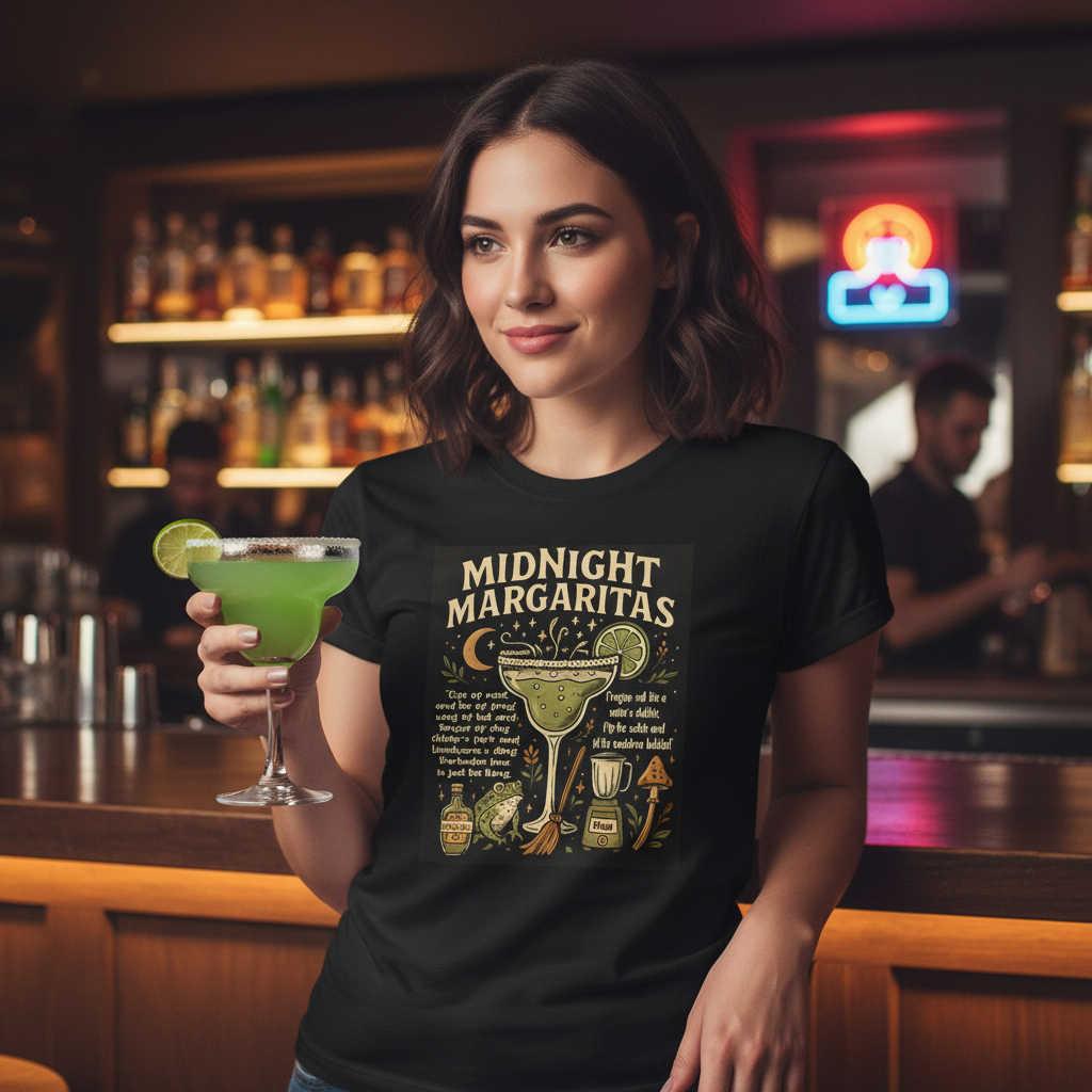 Midnight Margarita Glass Quotes Unisex T Shirt On Black