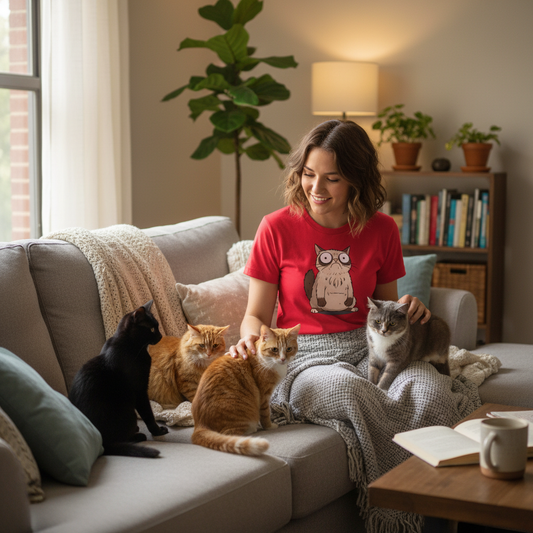 Surprised Cartoon Cat Unisex T Shirt Graphic Tee Design