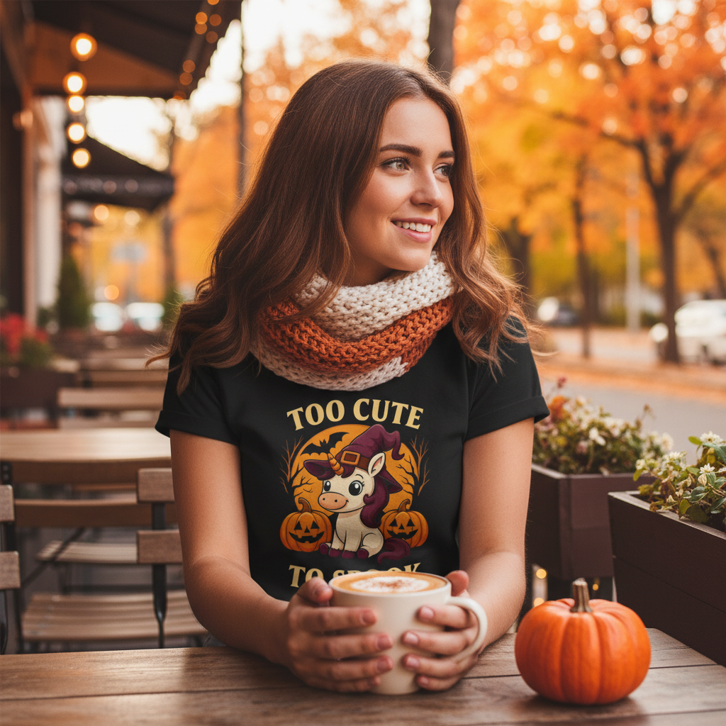 Too Cute to Spook Unisex Halloween Graphic Tee Shirt
