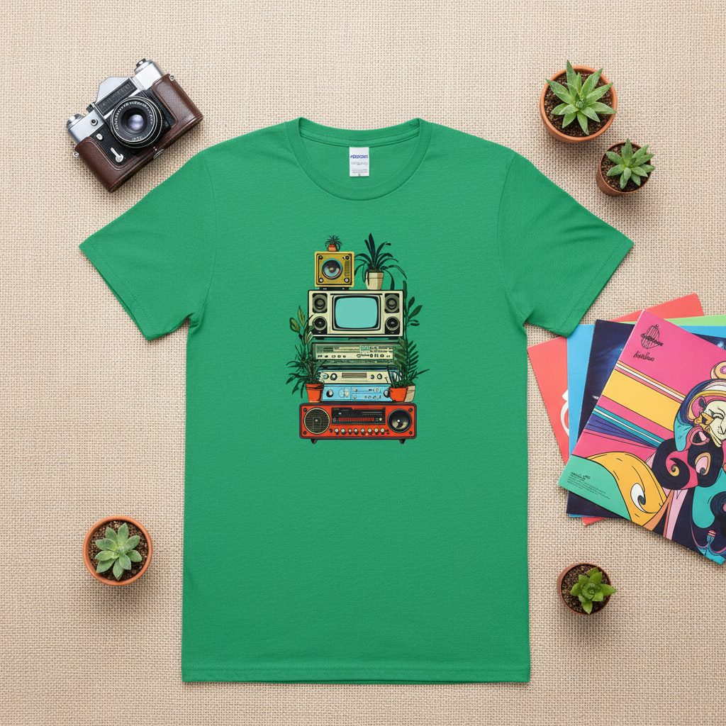 Vintage Electronics Stack Retro Unisex T Shirt Graphic Tee