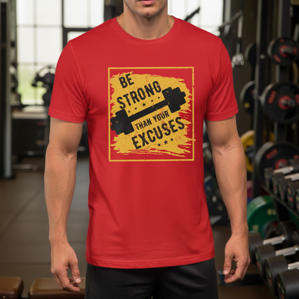 Be Strong Than Your Excuses Graphic Tee For Unisex Fit T Shirt Workout Apparel For Men And Women