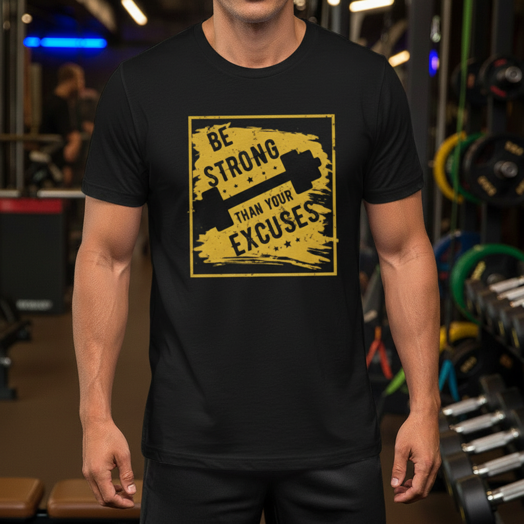 Be Strong Than Your Excuses Graphic Tee For Unisex Fit T Shirt Workout Apparel For Men And Women