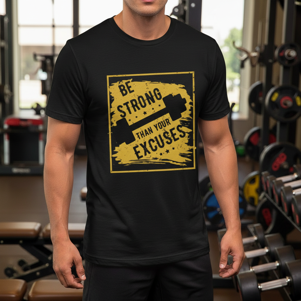 Be Strong Than Your Excuses Graphic Tee For Unisex Fit T Shirt Workout Apparel For Men And Women