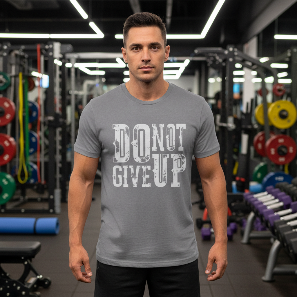 Do Not Give Up White Unisex T Shirt With Distressed Slogan Graphic Tee For Men Women