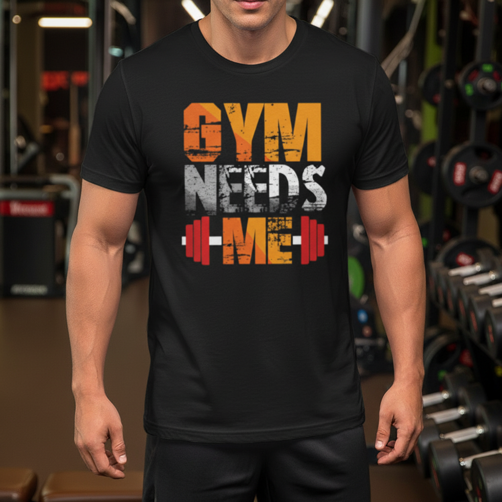 Gym Needs Me Unisex Graphic Tee For Workout And Fitness Enthusiasts Soft Cotton Material