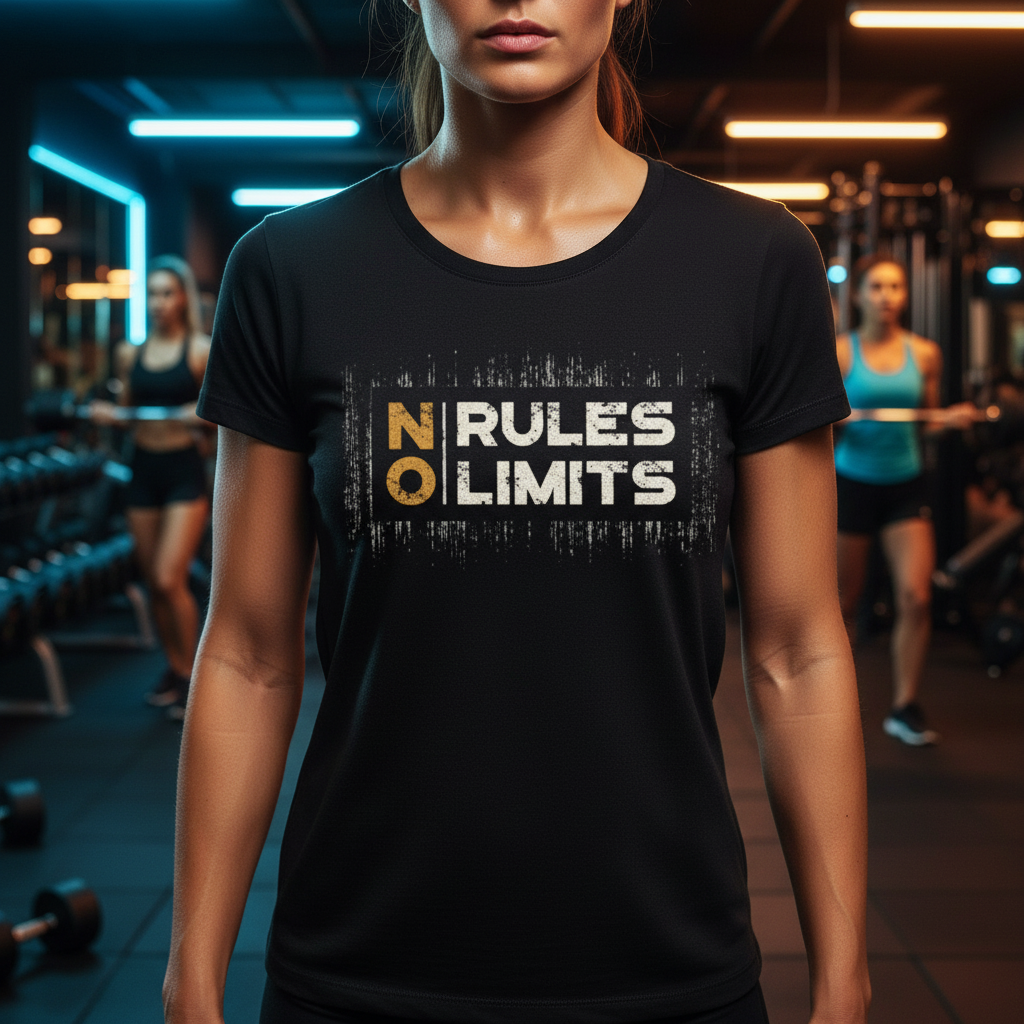 Unisex No Rules No Limits Graphic T Shirt White Short Sleeve Cotton Breathable Tee