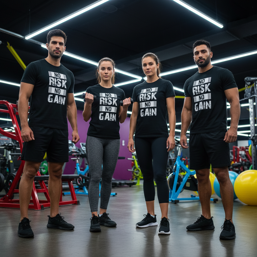 Unisex White No Risk No Gain Graphic Tee Made From Soft Cotton For Men And Women